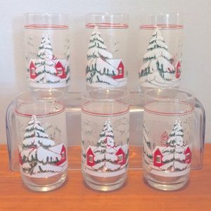 VTG 6 PC Winter Home Glassware Glasses Set